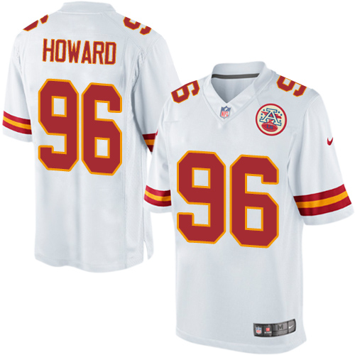 Men's Limited Jaye Howard Nike Jersey White Road - #96 NFL Kansas City Chiefs